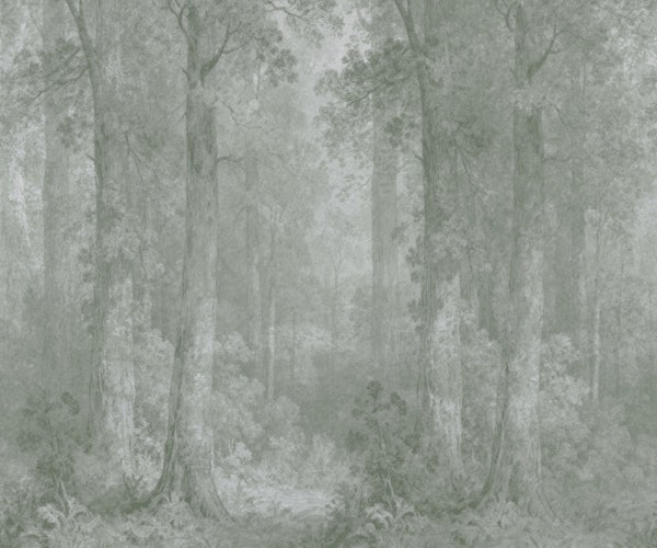 Misty Forest in Soft Sage Gray