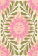 Soft Pink Sun and Green Leaves Ogee