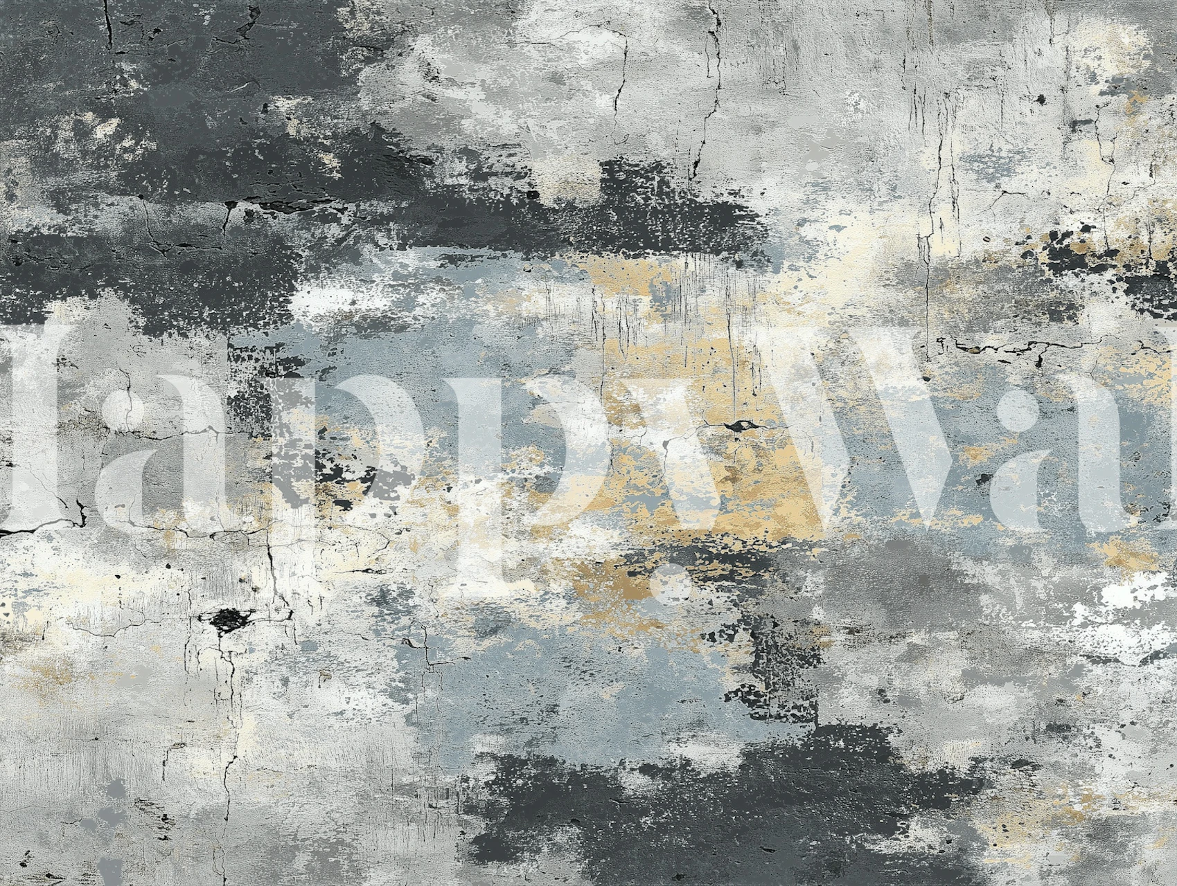 Weathered urban concrete texture wallpaper in a room