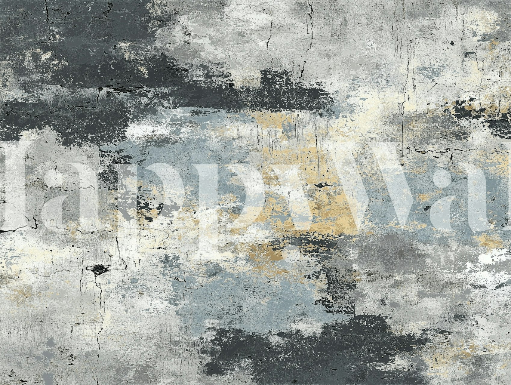 Weathered urban concrete texture wallpaper in a room