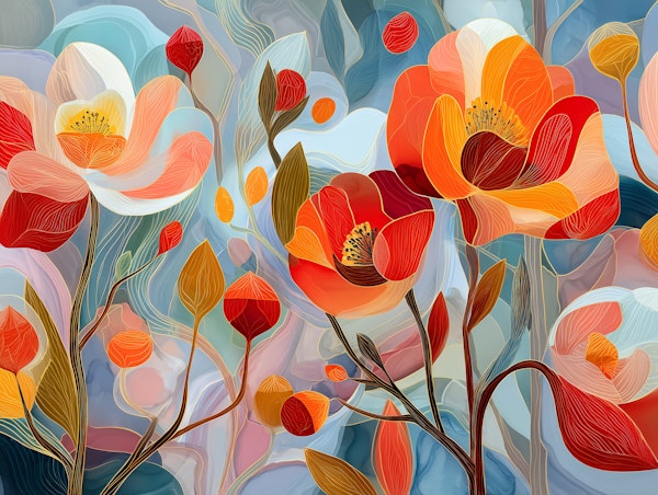 Cheerful Poppy Bloom Garden