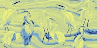 Lagoon Birds Textured In Yellow wallpaper