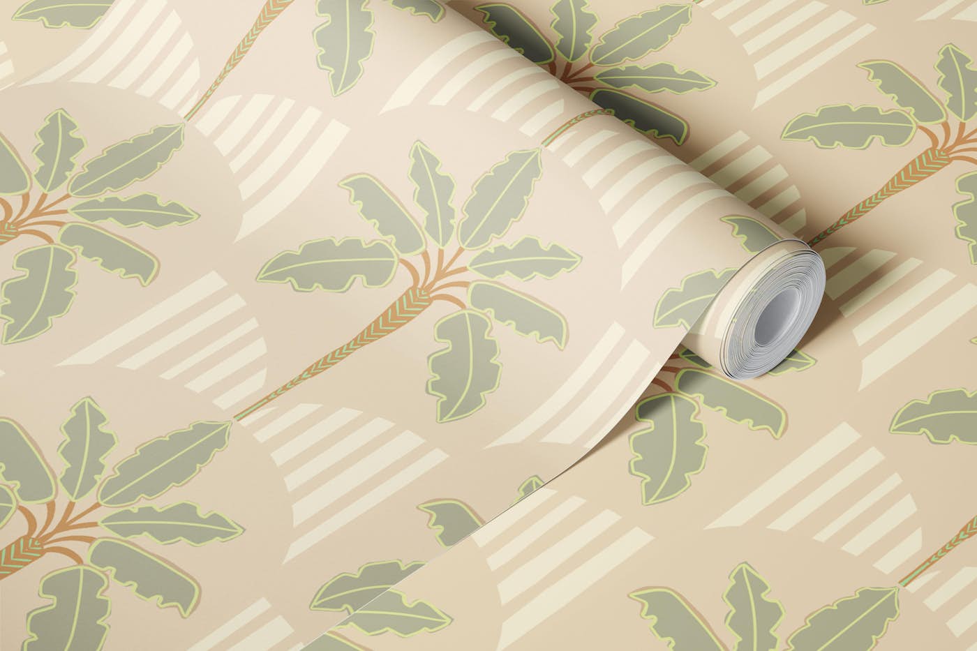 Tropical Palms Neutral Tones wallpaper roll