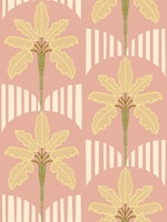 Banana Palms Blush Cream Stripes wallpaper