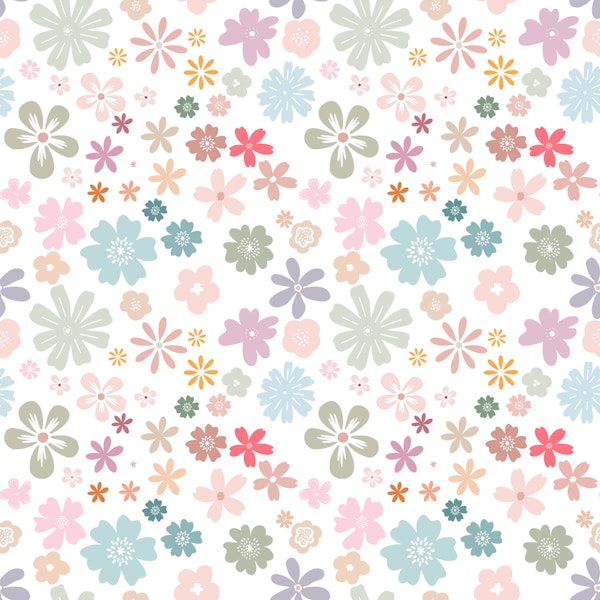 Happy Summer Flower Pattern Pastel