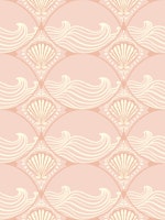 Seashell Wave Deco Blush wallpaper