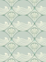 Mint Green Shell and Wave wallpaper