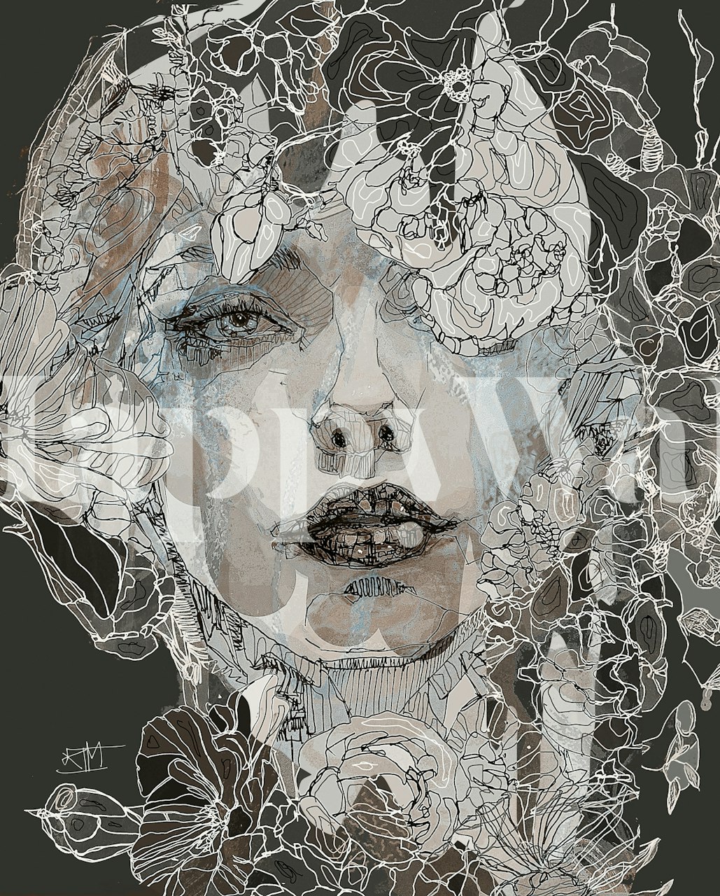 Butterfly wallpaper displayed in a room