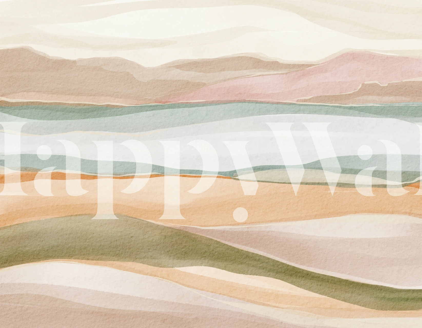 Muted Desert Sunset Layers wallpaper in a room