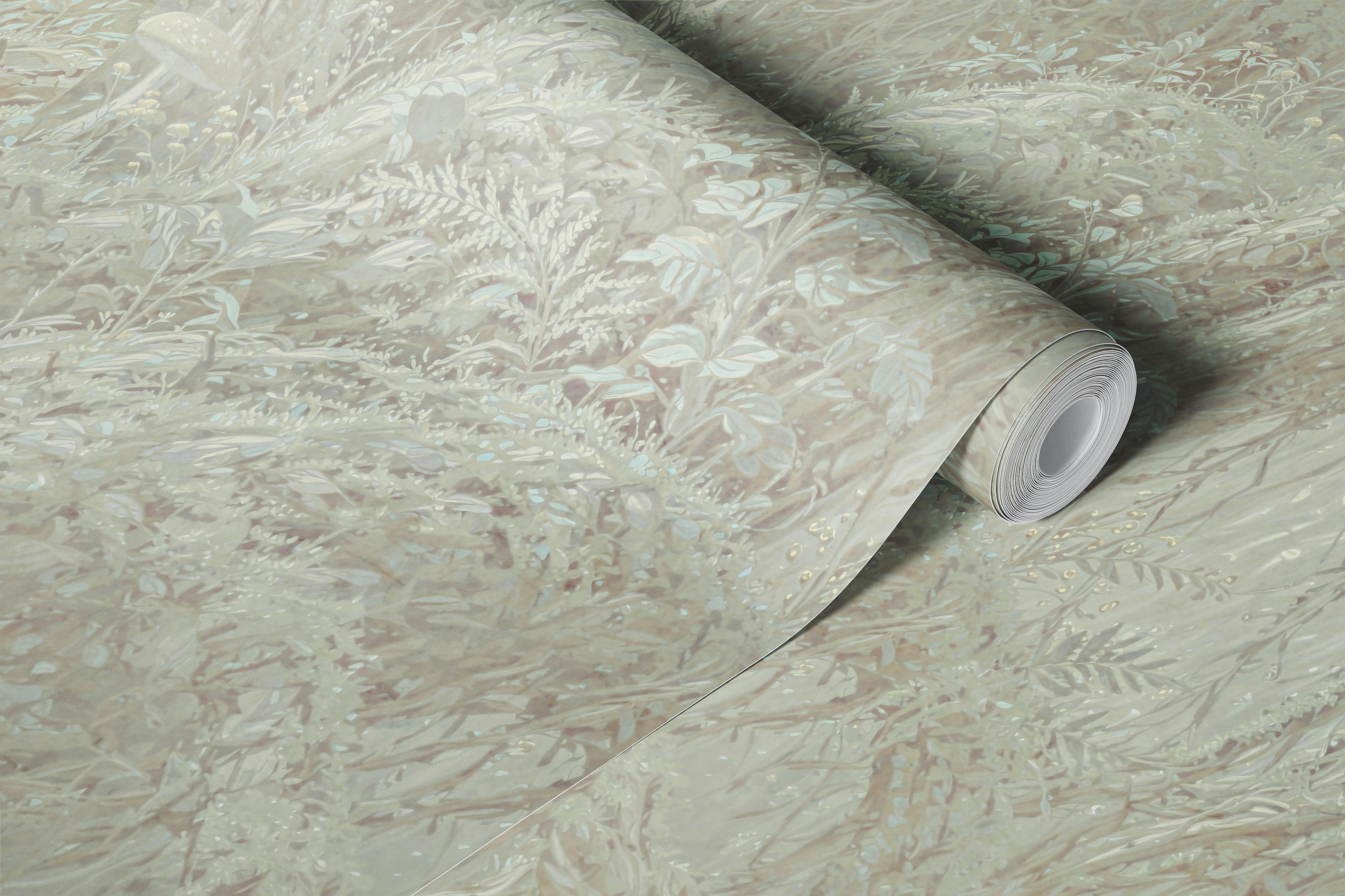 Mist Forest Botanicals Neutral Tapete in einem Raum