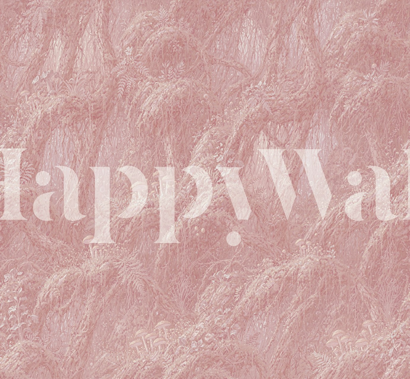 Misty Blush Jungle Foliage tapet i et rum