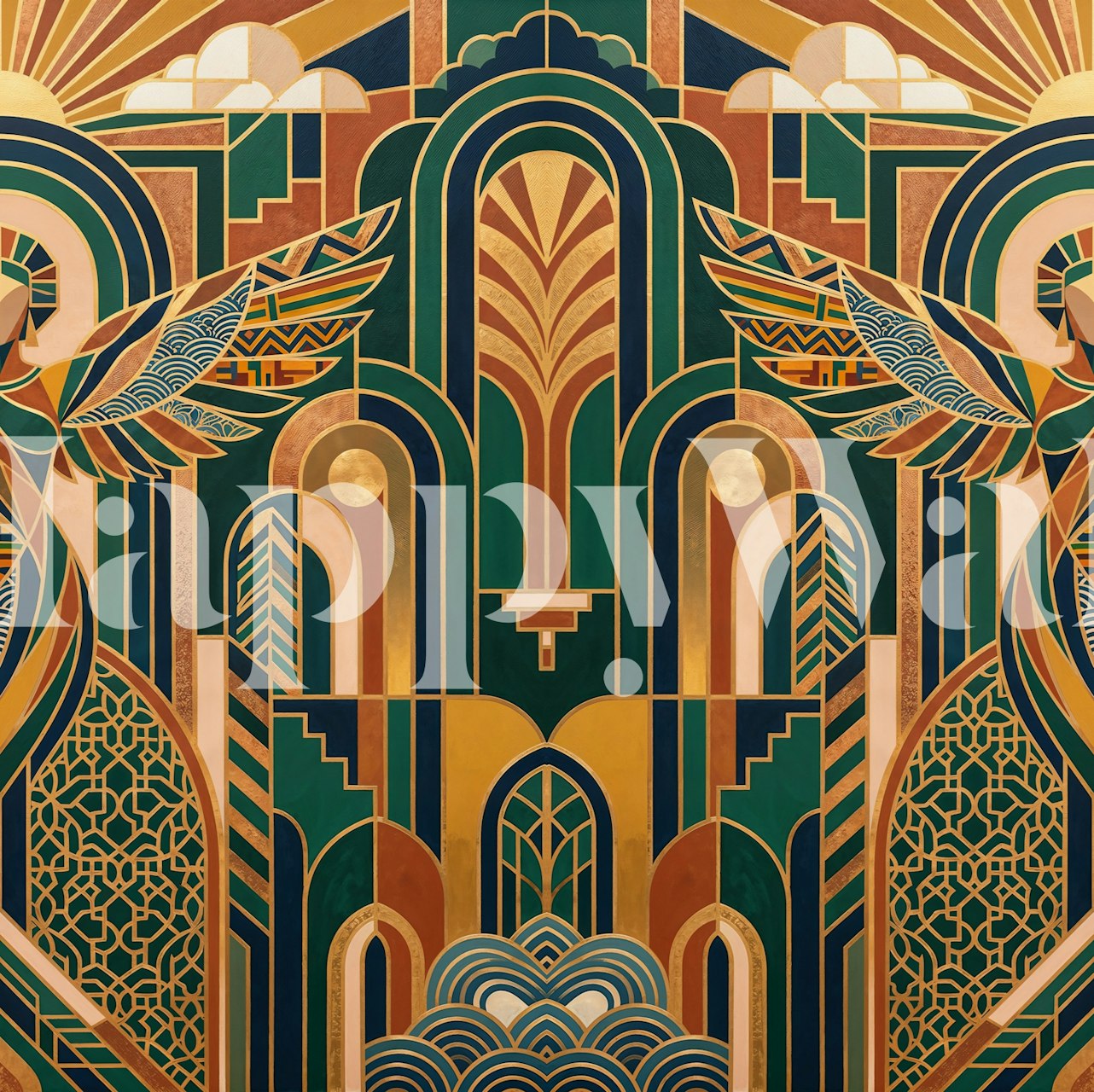 Art Deco Phoenix Palace wallpaper in a room