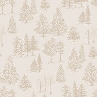 Beige Woodland Tree Sketch papiers peint