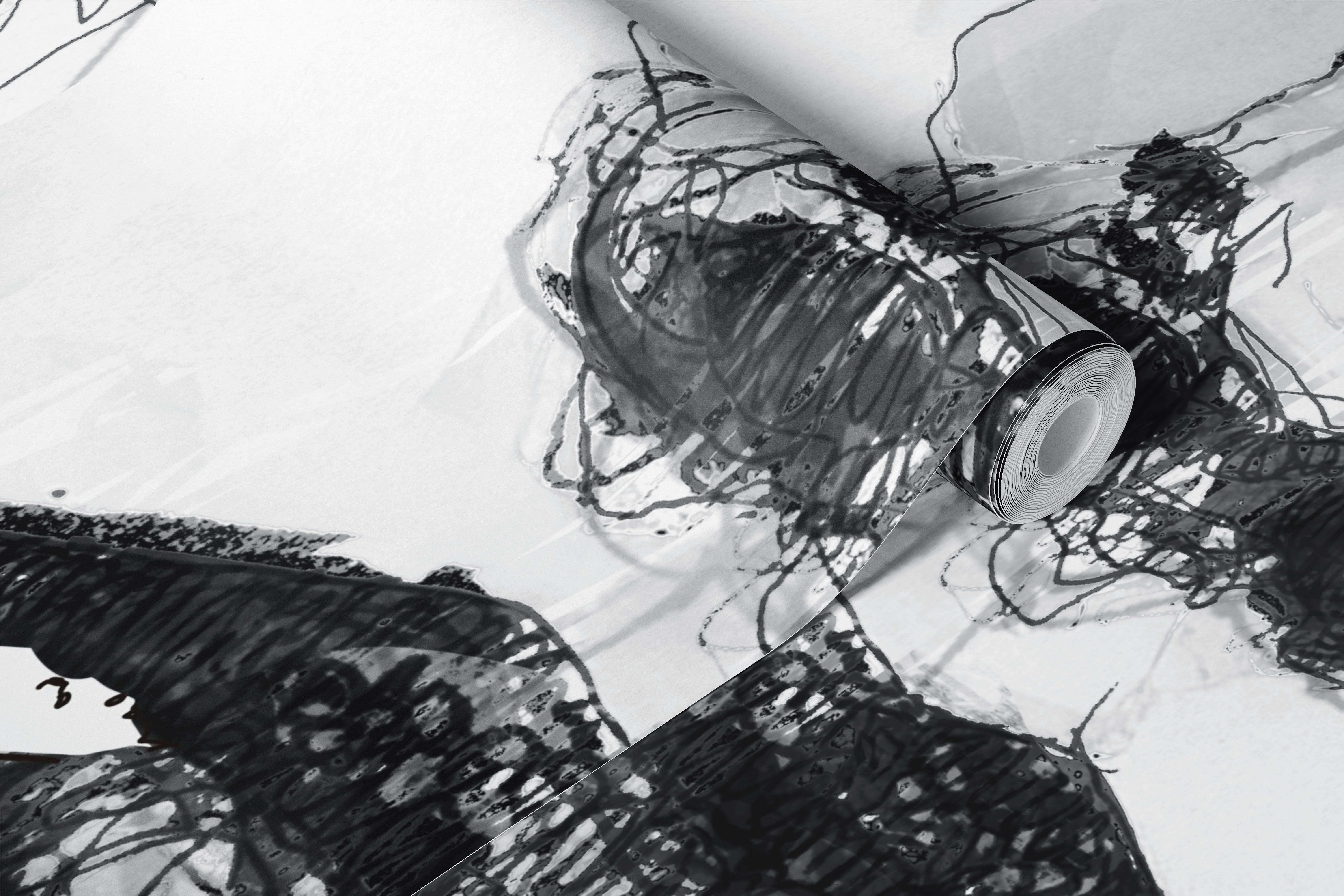 Lipstick and cigarette wallpaper design in a room