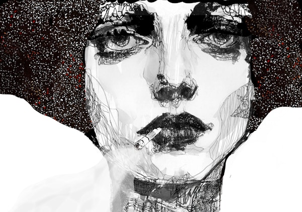 lipstick and cigarette