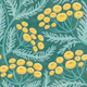 Tansy Block Print Floral Teal Blue Textured