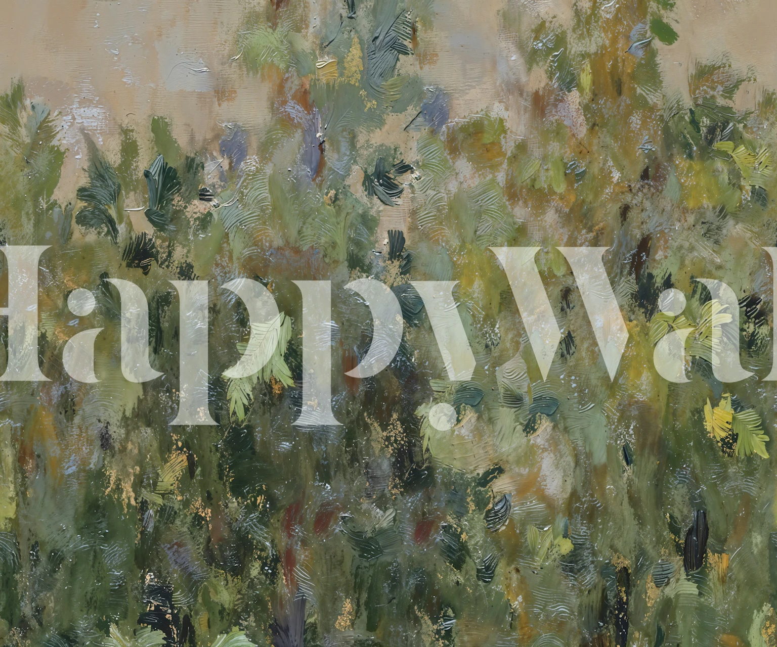 Mossy Forest Oasis wallpaper displayed in a room