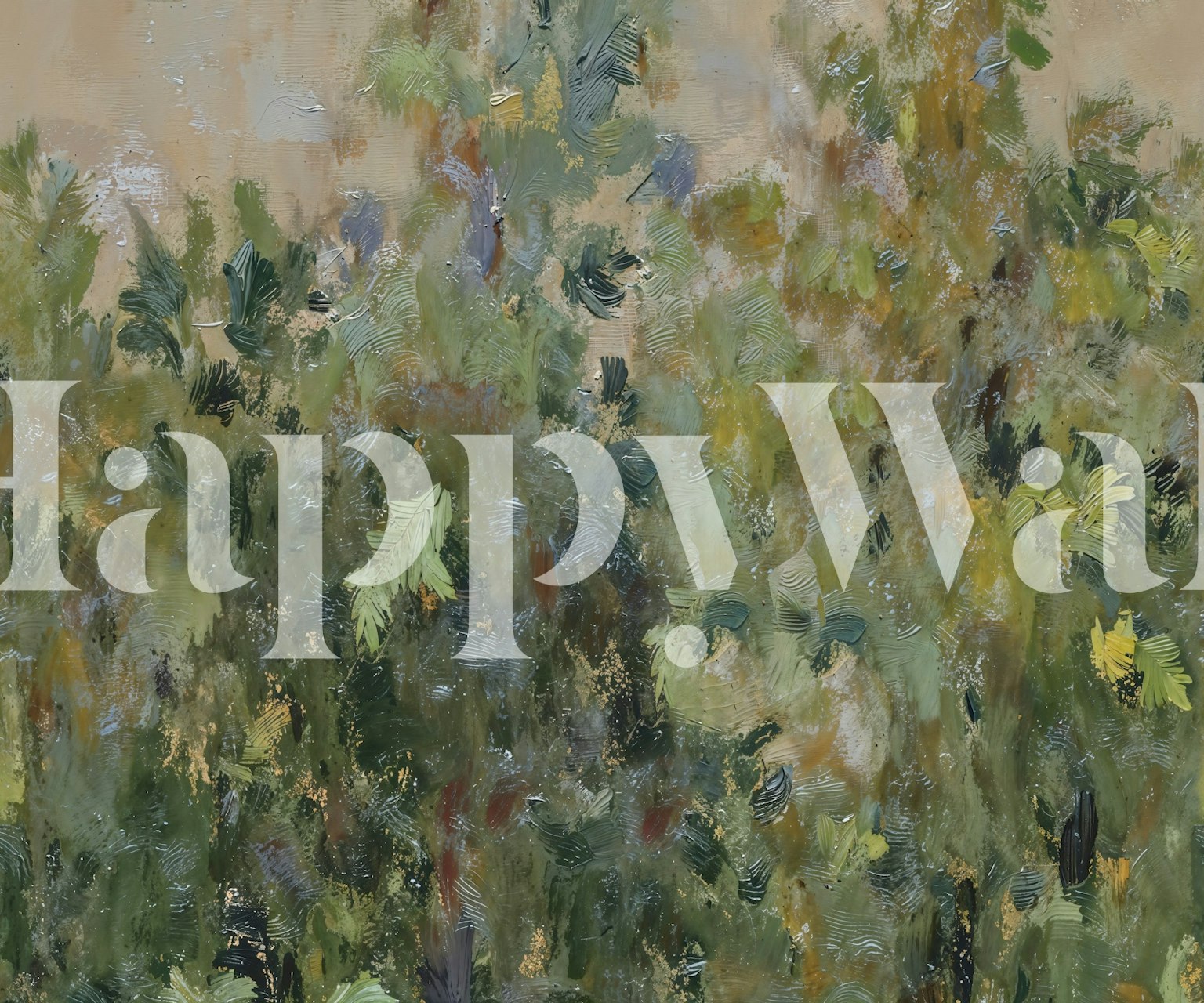 Mossy Forest Oasis wallpaper displayed in a room