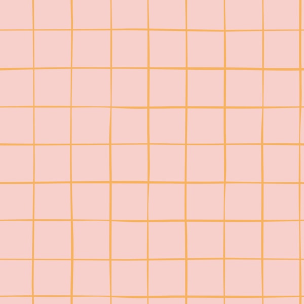 Large Modern Square Check Blush Pink Orange