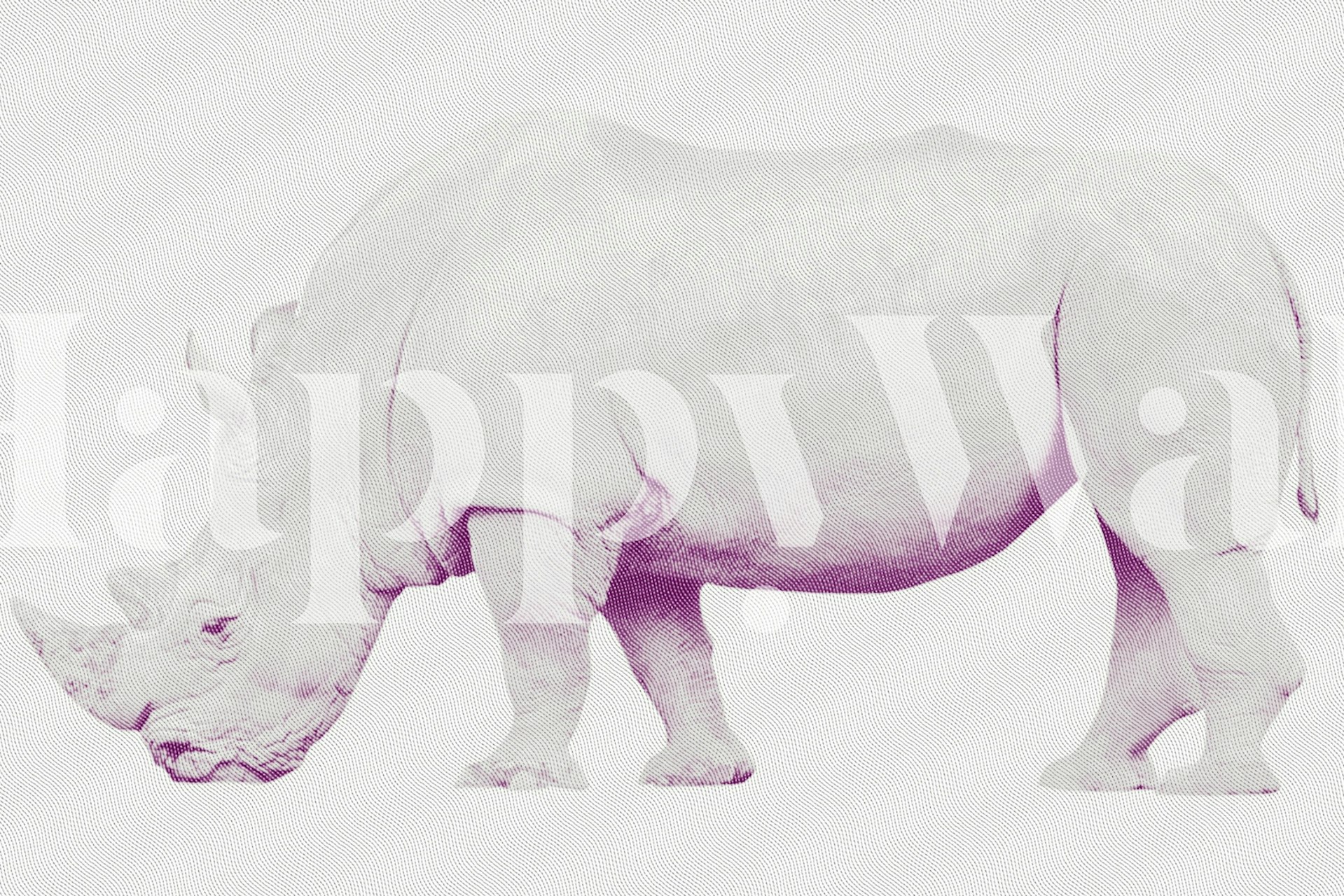 Rhino wallpaper in modern interior