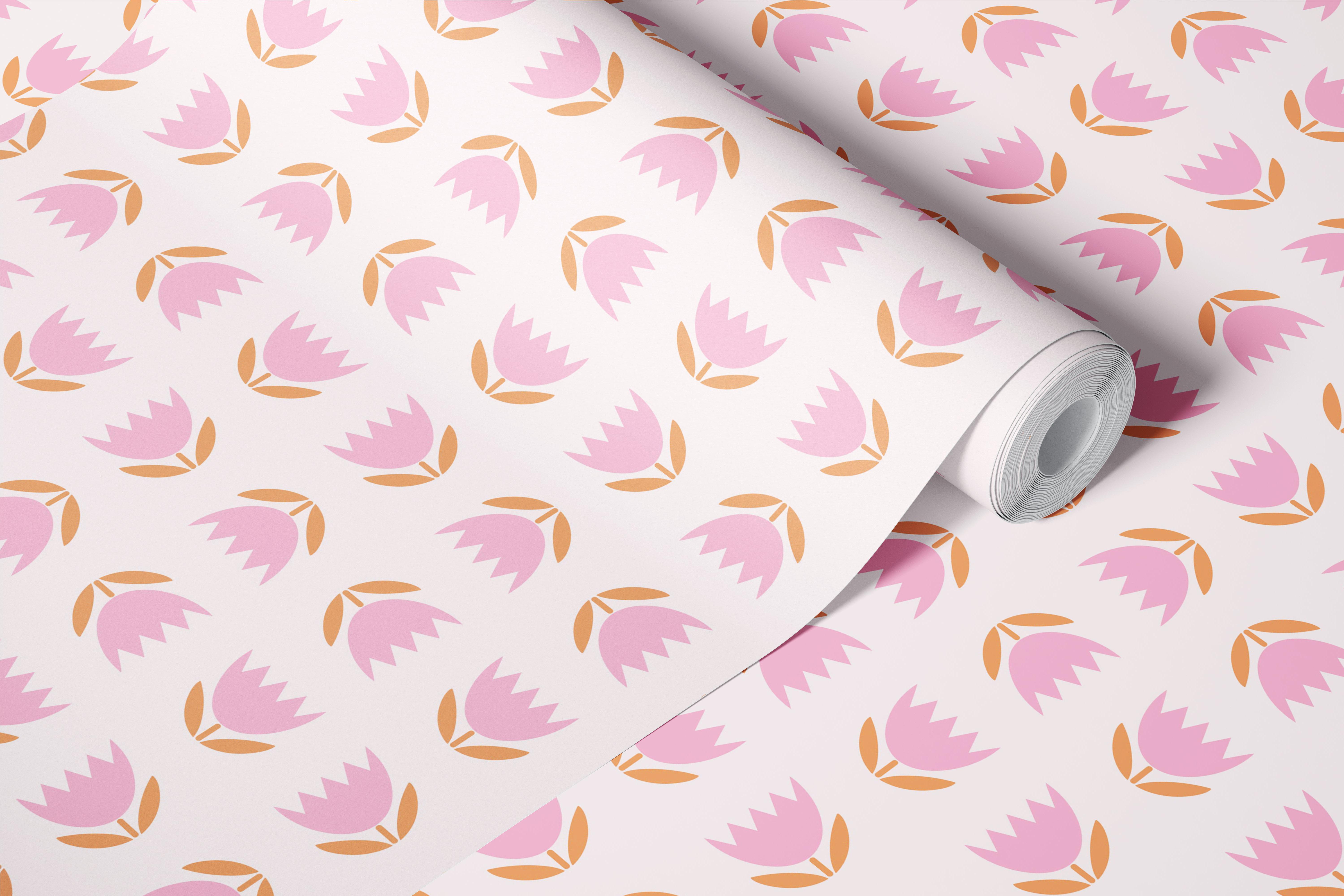 Minimal Scandi Tulip wallpaper design in a room
