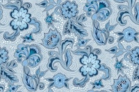 Boho flower flow Blue wallpaper