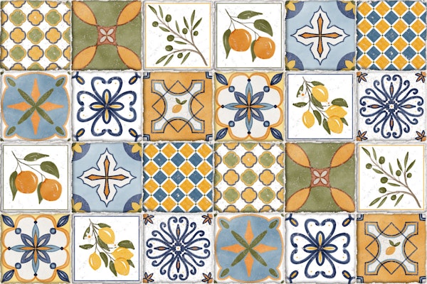 Mediterranean Aged Majolica Tiles