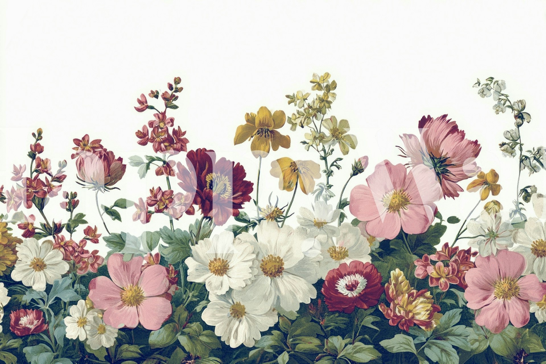 Summer Wild Flowers wallpaper in a room