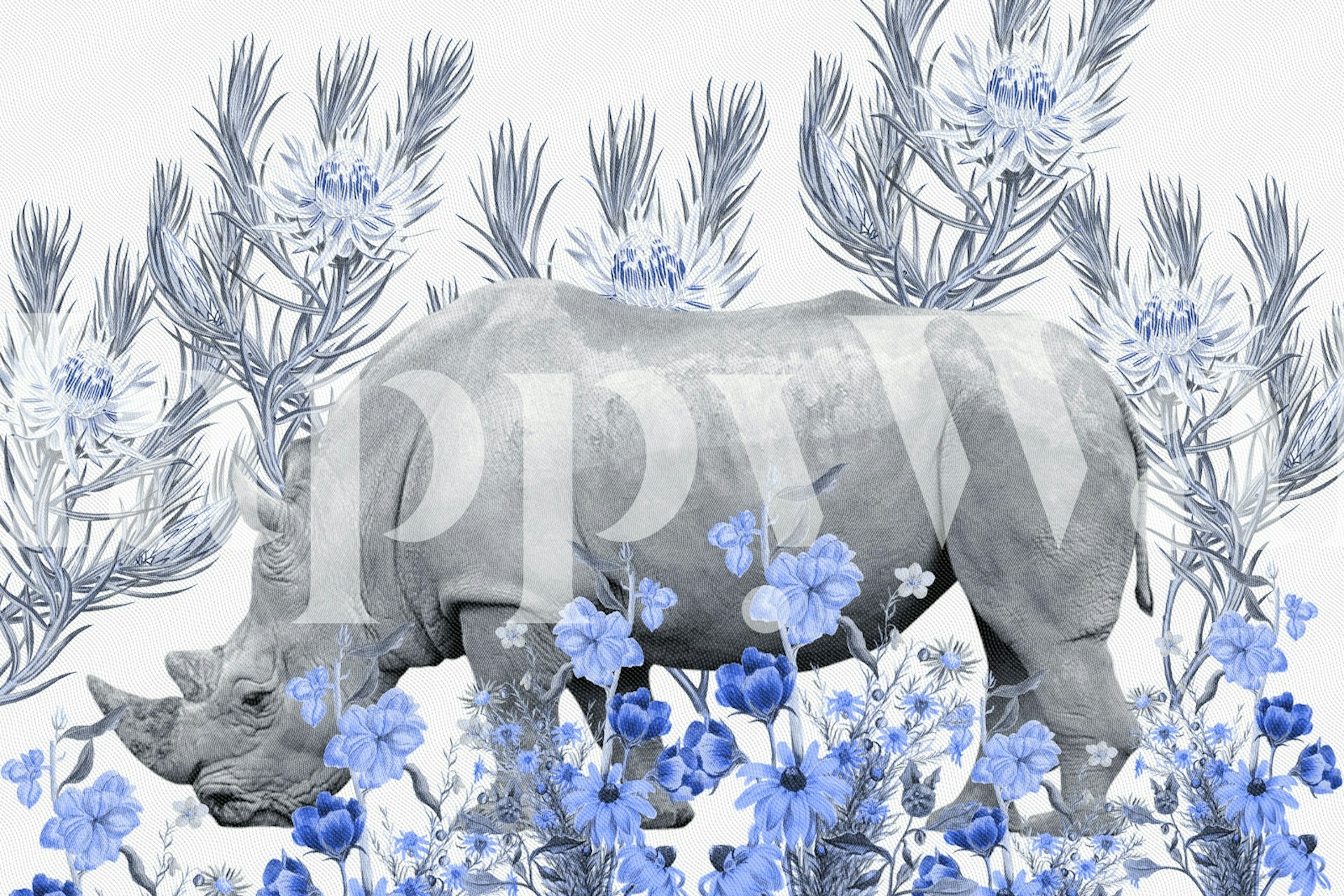 Summer Wild Flowers wallpaper in a room