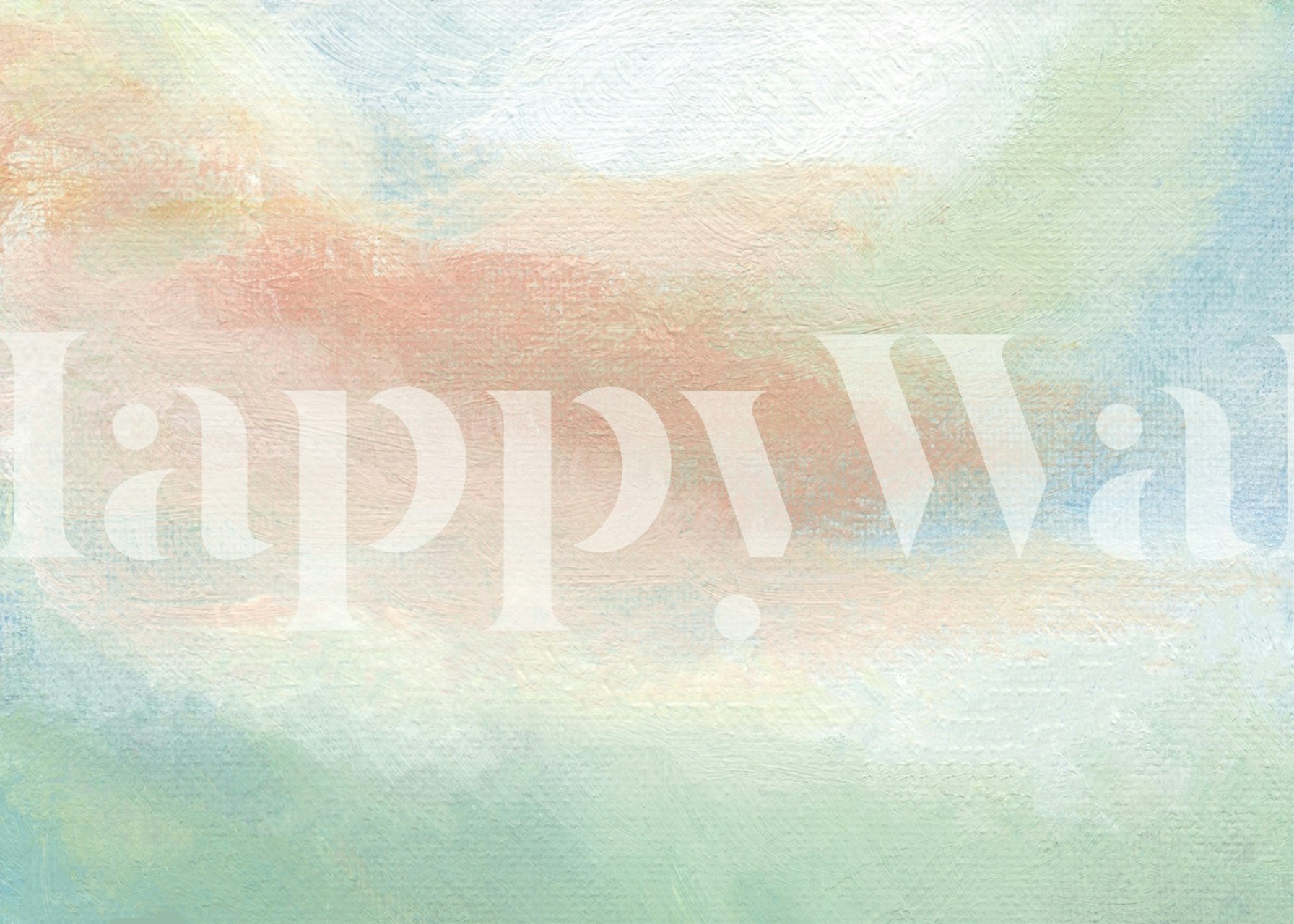 Calm cloudscape texture wallpaper in a room