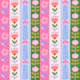 Retro Folk Floral Stripes
