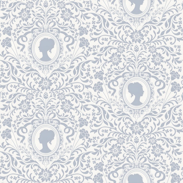 Victorian Cameo Floral Damask