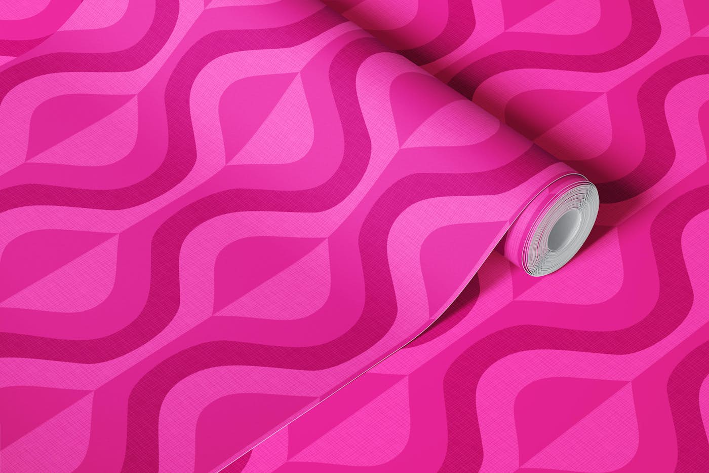 dopamine sixties ogee pink wallpaper roll