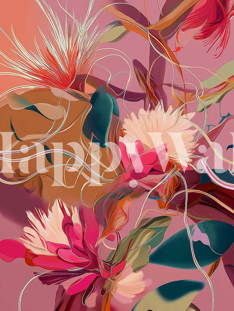 Lounge Life wallpaper with floral design in a room