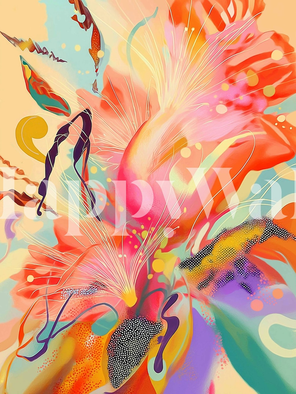 Vibrant Streamer wallpaper in a room