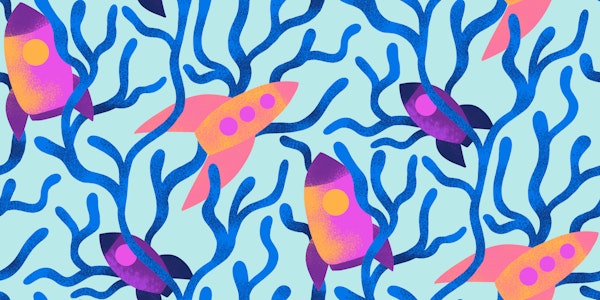 Deep Sea Rocketships in Light Blue