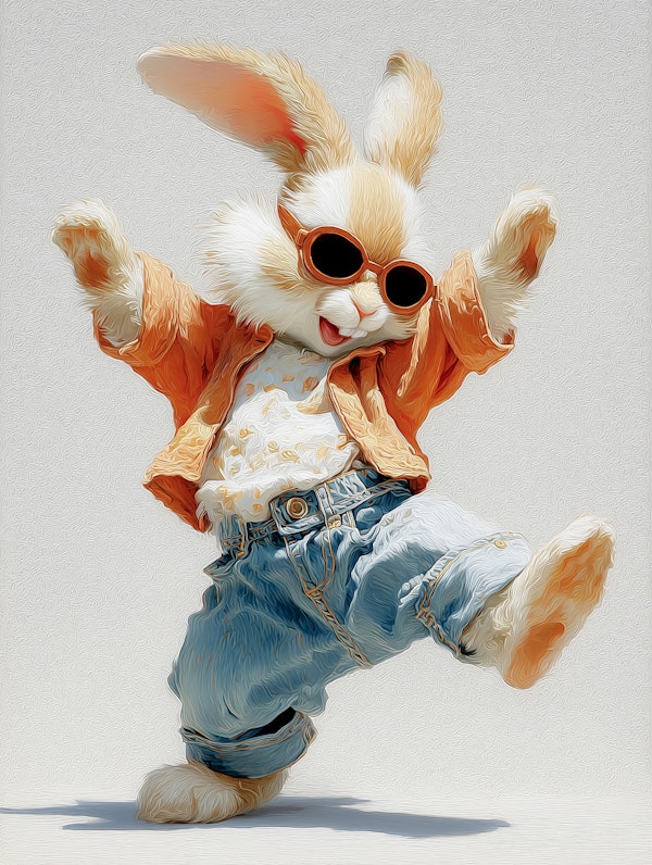 Cute Dancing Bunny in Sunglasses
