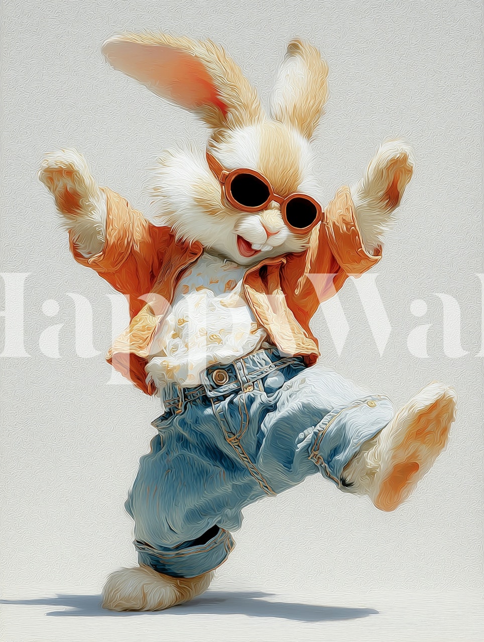 Cute dancing bunny in sunglasses wallpaper