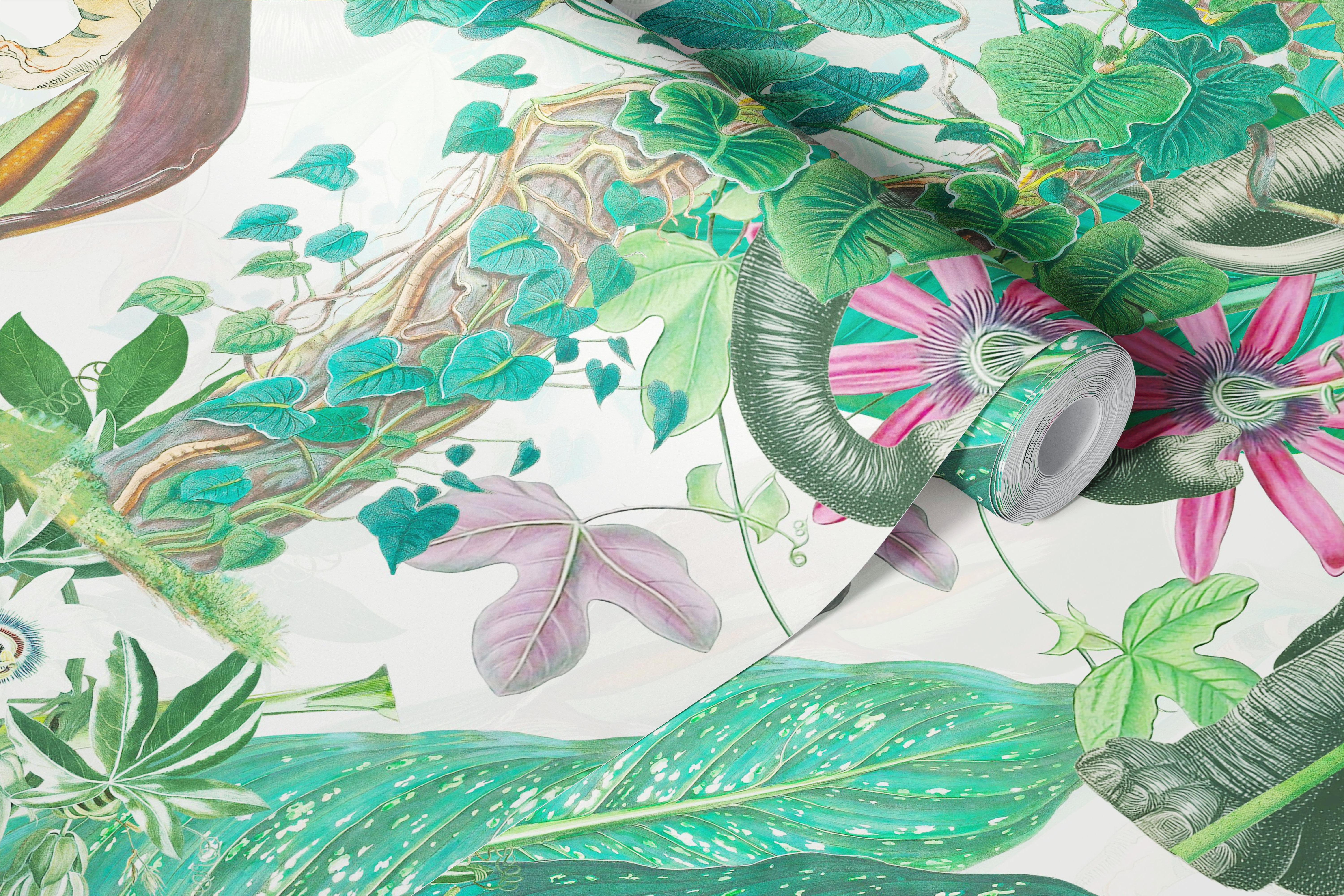 Tropical jungle safari collage wallpaper design