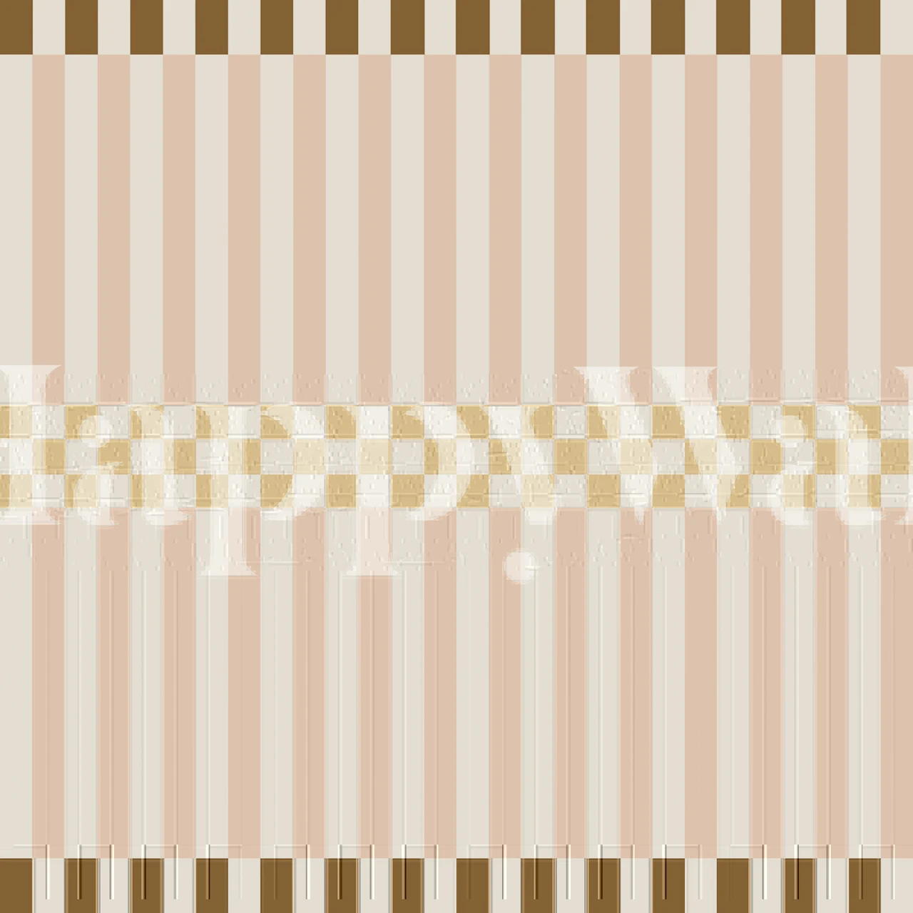 Retro checker stripe wallpaper in warm neutrals