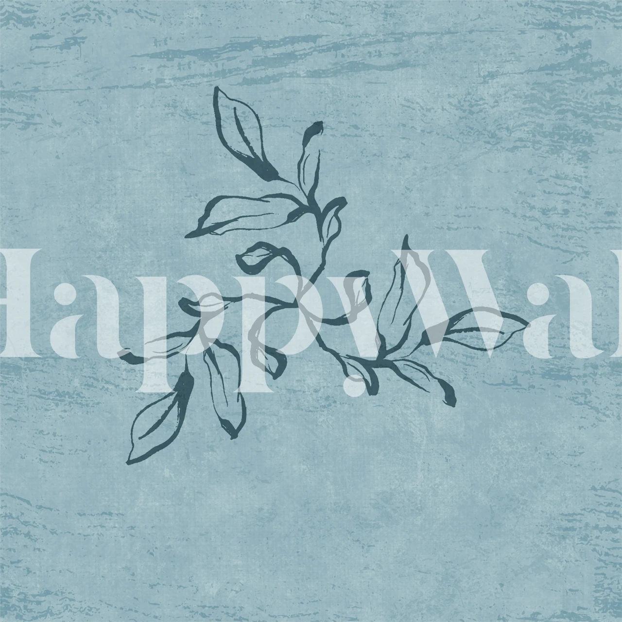 Minimalist inky leaves wallpaper in a room