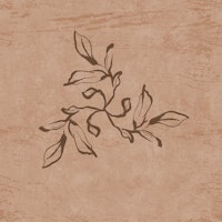 Minimalist Inky Leaves - Terracotta wallpaper