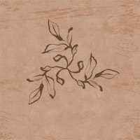 Japandi Calligraphy Leaves - Terracotta behang