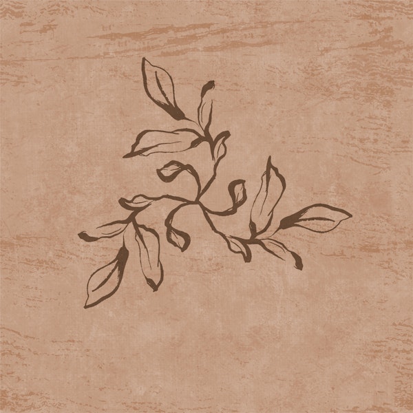 Japandi Calligraphy Leaves - Terracotta