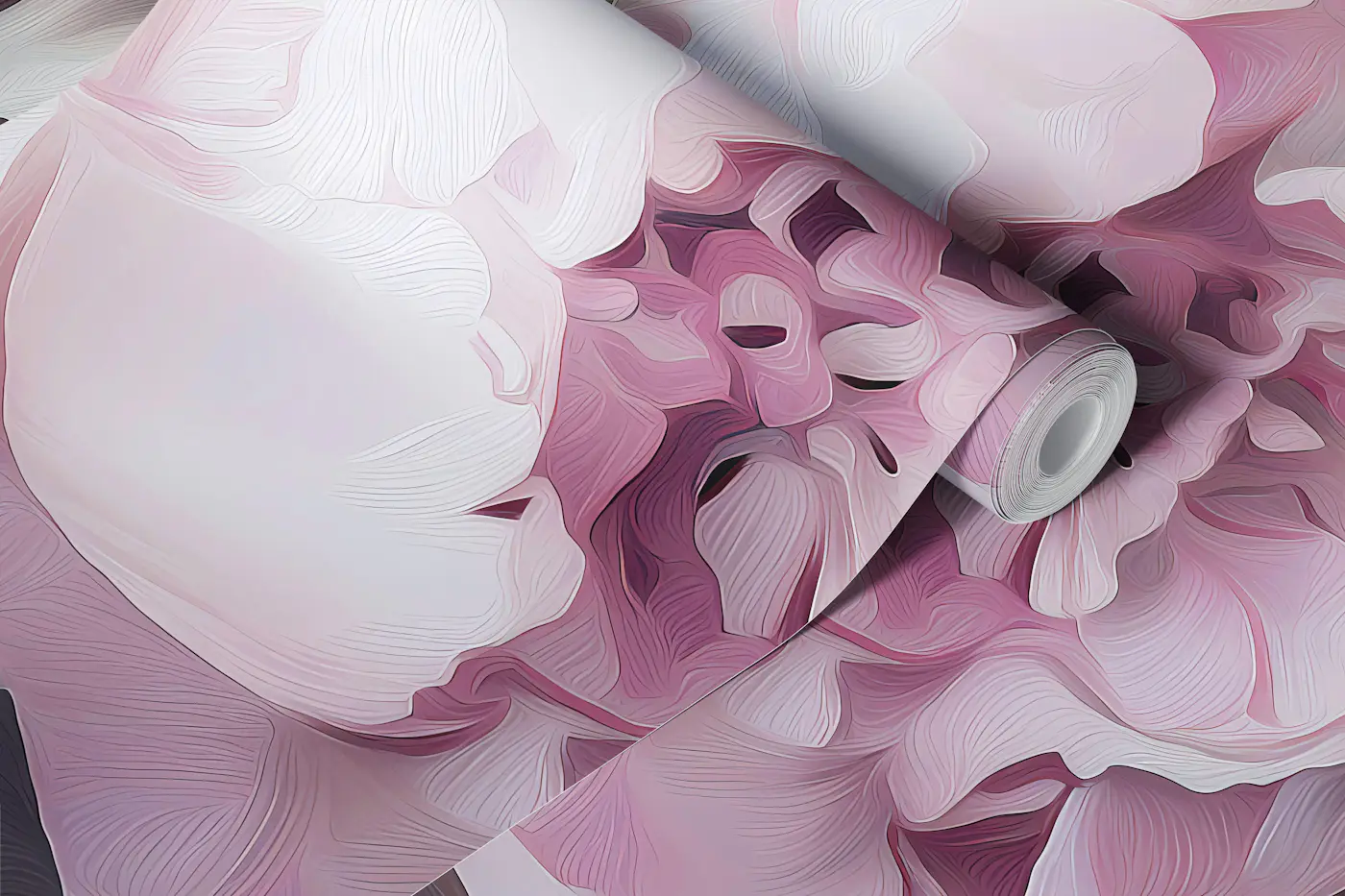 Pastel Peonies and Tulips wallpaper roll