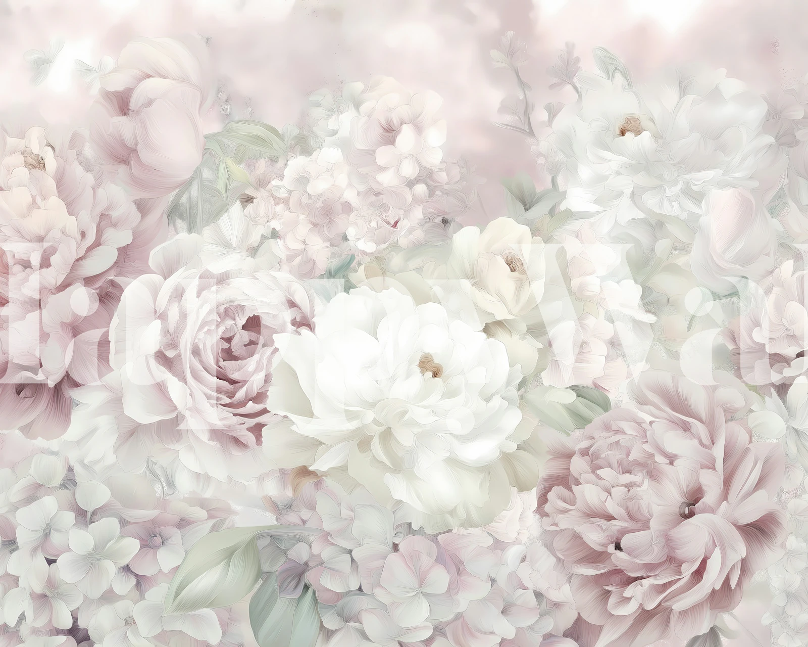 Blush Peony Garden tapéta egy szobában