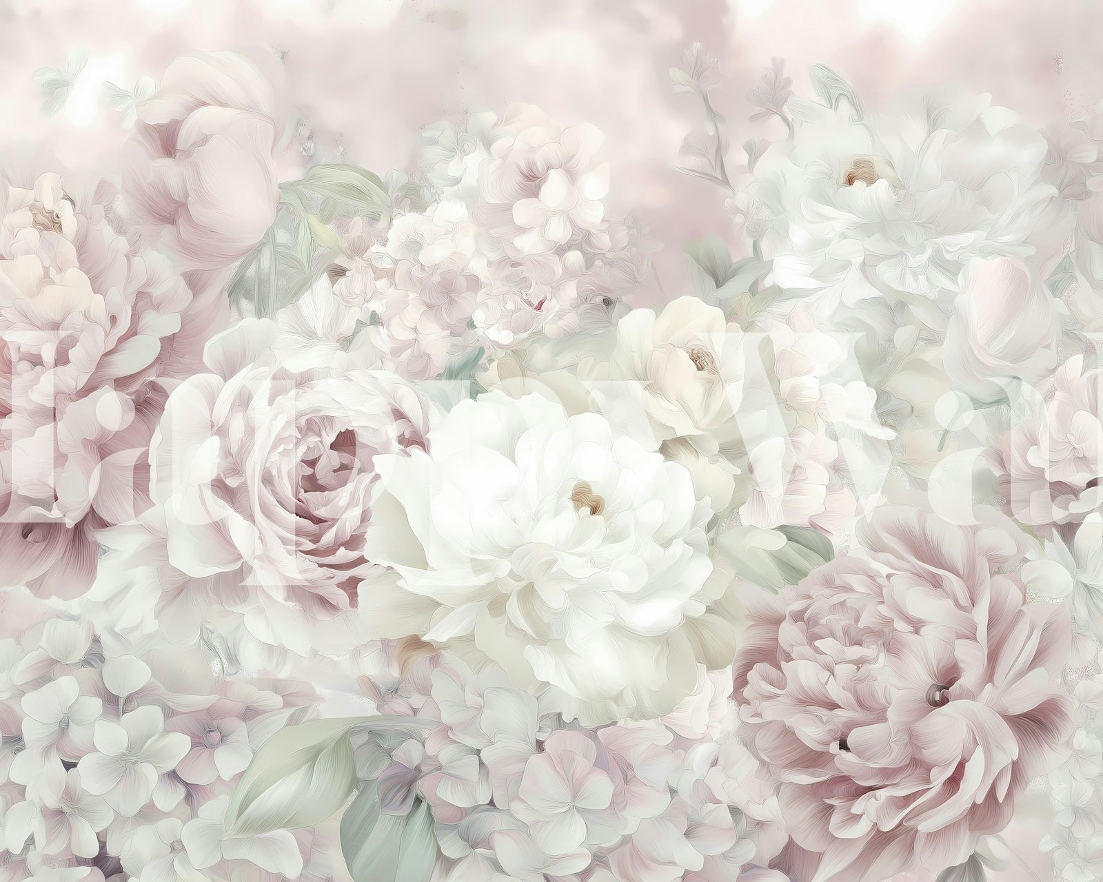 Blush Peony Garden Tapete in einem Zimmer