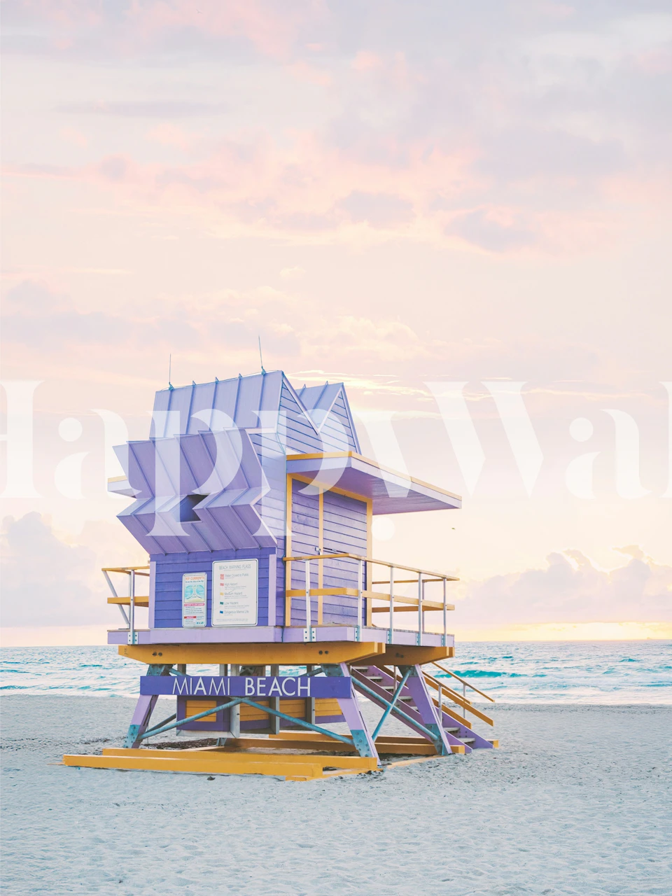 Miami Beach Lifeguard Tower Pastel Wallpaper
