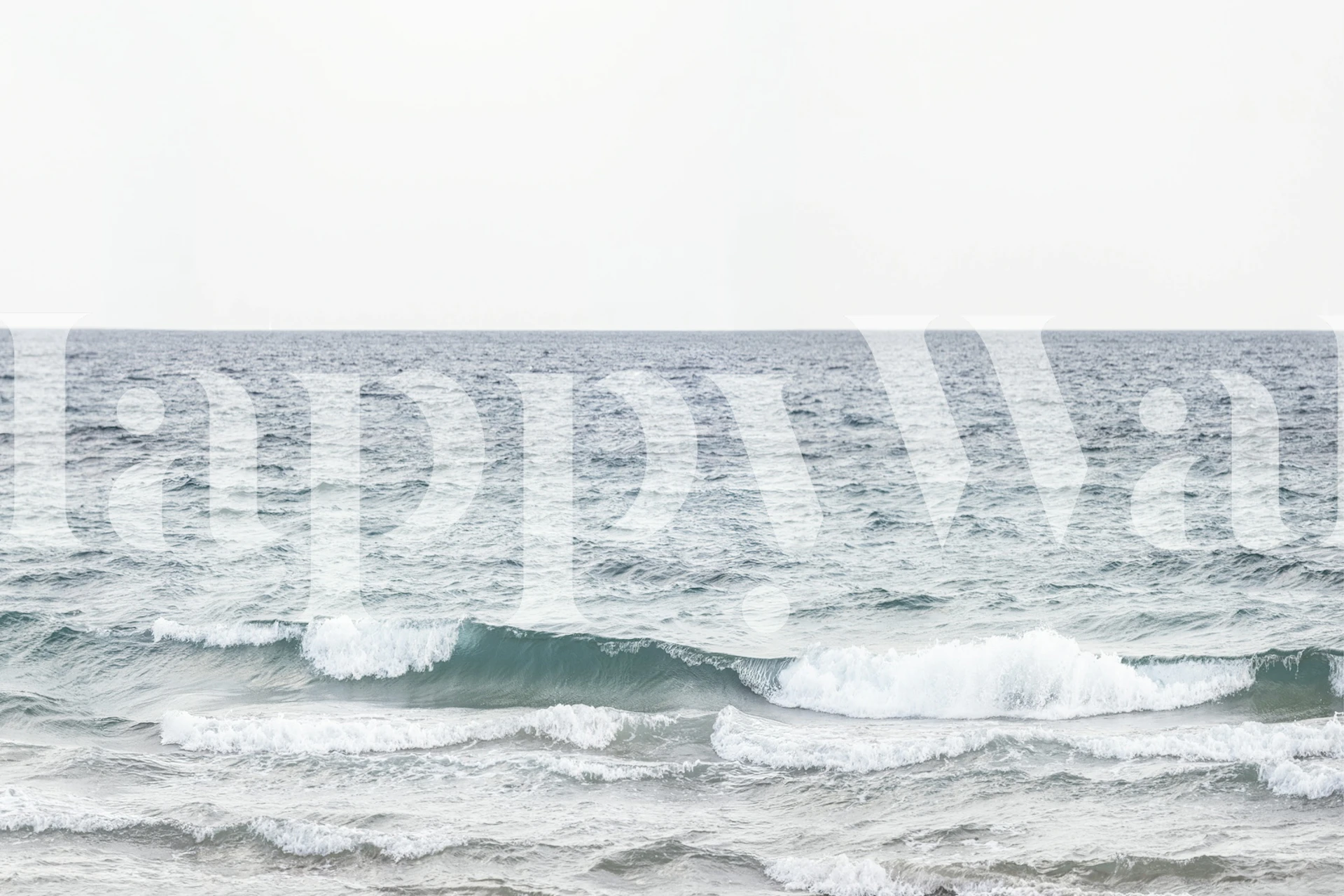 Soft Ocean Waves Minimal Seascape wallpaper in room