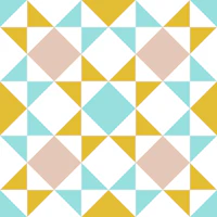 Modern Geometric Tiles - Yellow and Blue tapeta